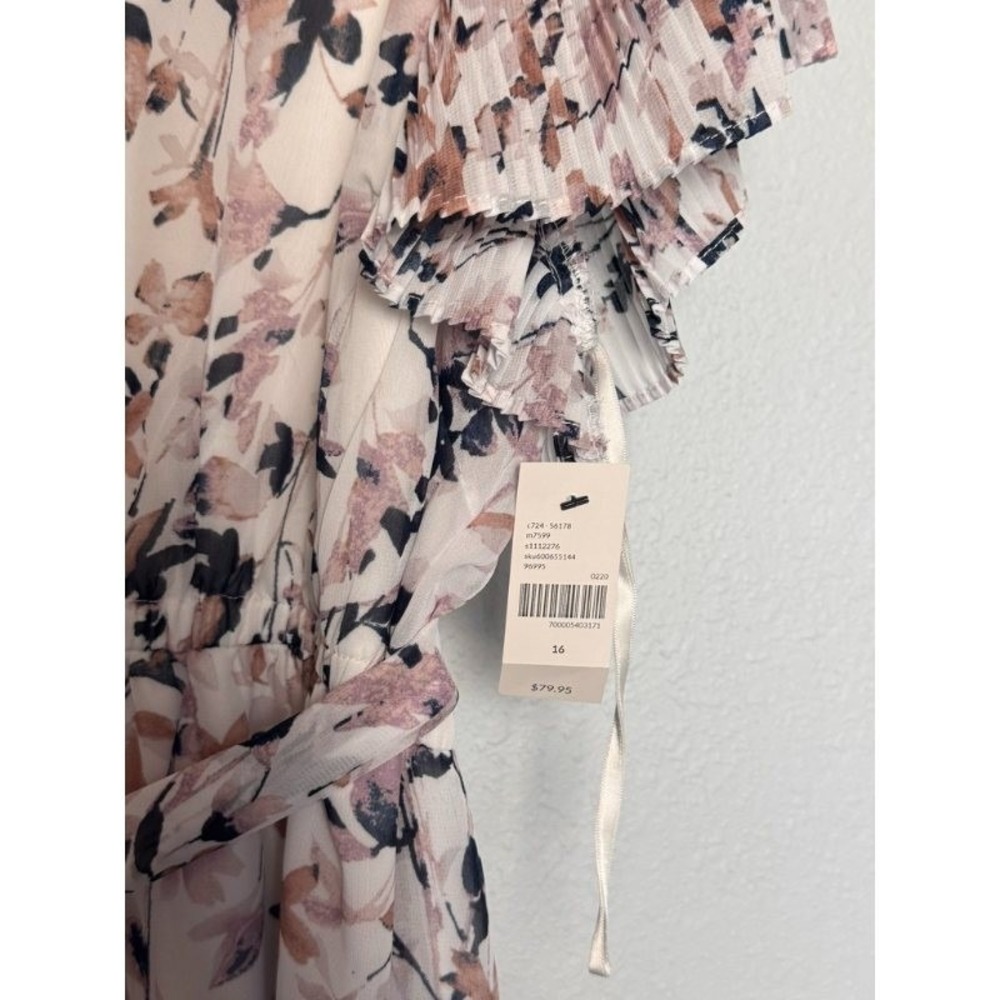 Lane Bryant Dress Women's 16 Beige Floral Prairie Romantic Garden Party Bohemian - Picture 13 of 16